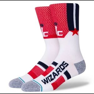 Stance InfiKnit Casual NBA Washington Wizards Shortcut 2 Crew Height Sz L Socks